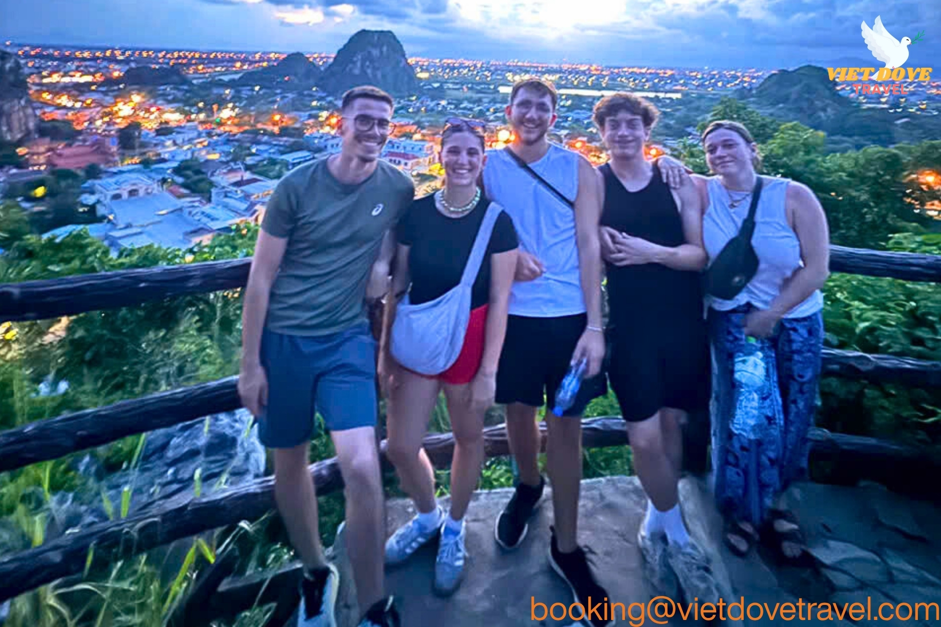 Visitors happily enjoy their trip